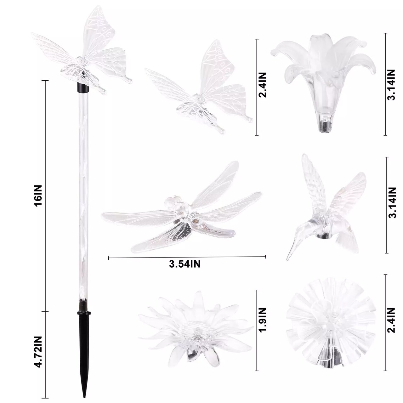 Liveasily Set of 6 Arcylic Solar Lights for Outside, Garden Decorations